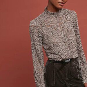 Anthropologie Eri + Ali Lace/Net Blouse l